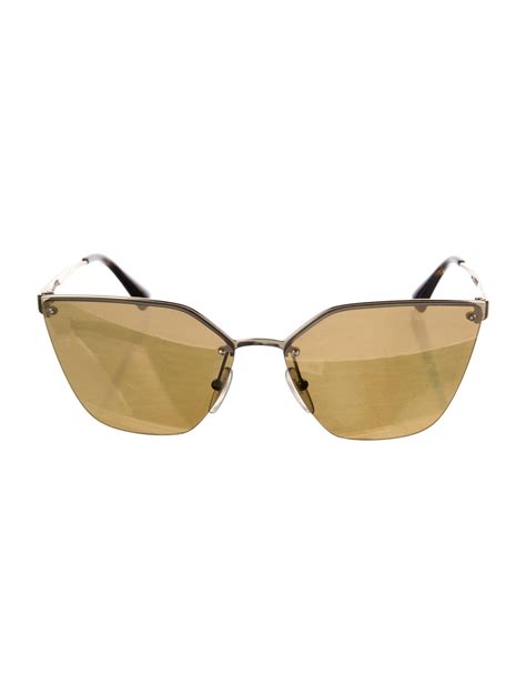 prada cat eye sunglasses gold